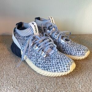 Adidas Mens Size 8 Blue Fabric Sneakers Tubular Doom Sock